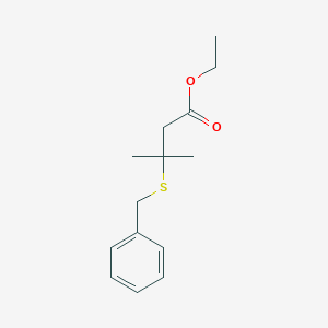 Butanoic acid, 3-methyl-3-[(phenylmethyl)thio]-, ethyl ester