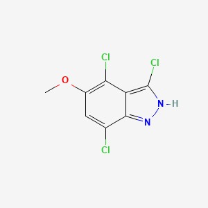 molecular formula C8H5Cl3N2O B1423237 3,4,7-三氯-5-甲氧基-1H-吲唑 CAS No. 1167056-07-6