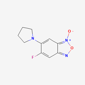 molecular formula C10H10FN3O2 B14232427 2,1,3-Benzoxadiazole, 5-fluoro-6-(1-pyrrolidinyl)-, 1-oxide CAS No. 489417-54-1