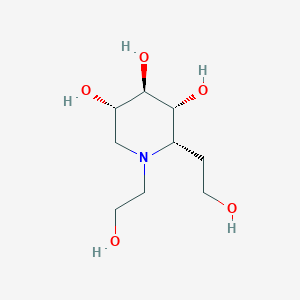 molecular formula C9H19NO5 B14232464 (2S,3R,4R,5S)-1,2-bis(2-hydroxyethyl)piperidine-3,4,5-triol CAS No. 631918-86-0