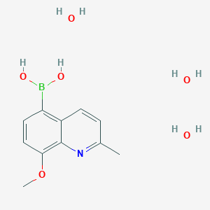 molecular formula C11H18BNO6 B1423252 (8-Methoxy-2-methylquinolin-5-yl)boronic acid trihydrate CAS No. 1263986-52-2