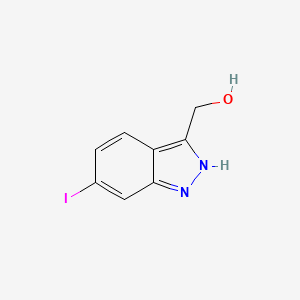 molecular formula C8H7IN2O B1423255 3-Hydroxymethyl-6-iodo 1H-indazole CAS No. 1082041-29-9