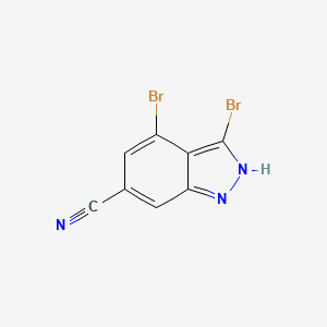 molecular formula C8H3Br2N3 B1423258 3,4-Dibromo-6-cyano (1H)indazole CAS No. 1082041-93-7