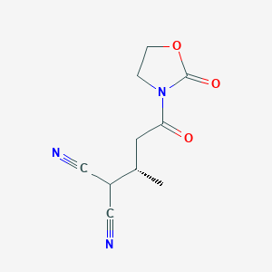 [(2S)-4-Oxo-4-(2-oxo-1,3-oxazolidin-3-yl)butan-2-yl]propanedinitrile