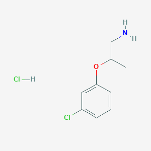 molecular formula C9H13Cl2NO B1423295 1-[(1-Aminopropan-2-yl)oxy]-3-chlorobenzene hydrochloride CAS No. 1021871-66-8