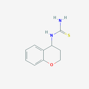 molecular formula C10H12N2OS B1423297 (3,4-dihydro-2H-1-benzopyran-4-yl)thiourea CAS No. 1249716-58-2