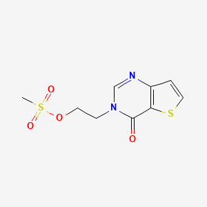 molecular formula C9H10N2O4S2 B1423298 2-{4-氧代-3H,4H-噻吩并[3,2-d]嘧啶-3-基}乙基甲磺酸酯 CAS No. 1354963-32-8