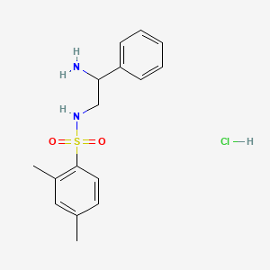 molecular formula C16H21ClN2O2S B1423299 N-(2-amino-2-phenylethyl)-2,4-dimethylbenzene-1-sulfonamide hydrochloride CAS No. 1354954-39-4