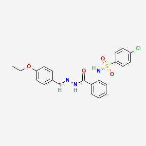 molecular formula C22H20ClN3O4S B14233149 2-[(4-chlorophenyl)sulfonylamino]-N-[(4-ethoxyphenyl)methylideneamino]benzamide CAS No. 477733-53-2