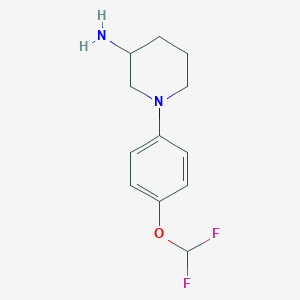 molecular formula C12H16F2N2O B1423316 1-[4-(二氟甲氧基)苯基]哌啶-3-胺 CAS No. 1282711-39-0
