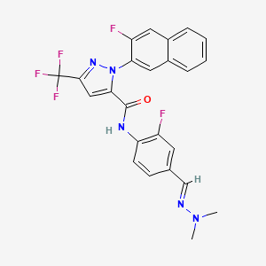 1H-Pyrazole-5-carboxamide,N-[4-[(dimethylamino)iminomethyl]-2-fluorophenyl]-1-(3-fluoro-2-naphthalenyl)-3-(trifluoromethyl)-