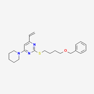 2-{[4-(Benzyloxy)butyl]sulfanyl}-4-ethenyl-6-(piperidin-1-YL)pyrimidine