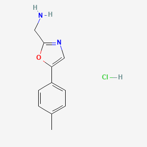 molecular formula C11H13ClN2O B1423319 [5-(4-Methylphenyl)-1,3-oxazol-2-yl]methanamine hydrochloride CAS No. 1354953-71-1