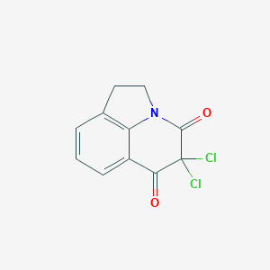 molecular formula C11H7Cl2NO2 B142332 10,10-Dichloro-1-azatricyclo[6.3.1.04,12]dodeca-4(12),5,7-triene-9,11-dione CAS No. 128099-83-2