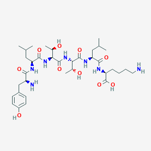 molecular formula C35H59N7O10 B14233212 L-Tyrosyl-L-leucyl-L-threonyl-L-threonyl-L-leucyl-L-lysine CAS No. 389132-61-0