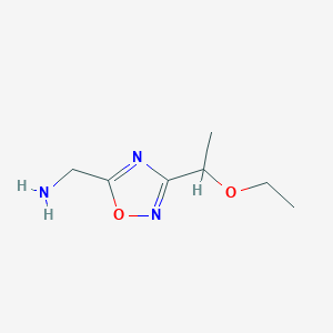 molecular formula C7H13N3O2 B1423324 [3-(1-Ethoxyethyl)-1,2,4-oxadiazol-5-yl]methanamine CAS No. 1339660-12-6