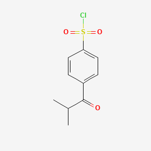 molecular formula C10H11ClO3S B1423330 4-(2-Methylpropanoyl)benzene-1-sulfonyl chloride CAS No. 1181763-81-4