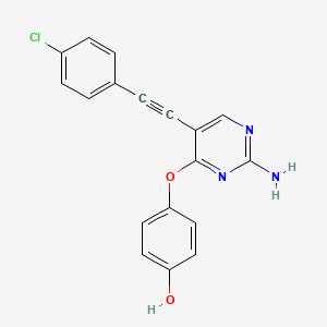 Phenol, 4-[[2-amino-5-[(4-chlorophenyl)ethynyl]-4-pyrimidinyl]oxy]-