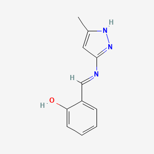 6-[[(5-methyl-1H-pyrazol-3-yl)amino]methylidene]cyclohexa-2,4-dien-1-one