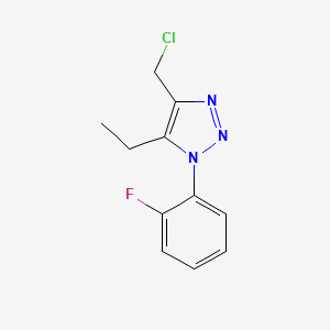molecular formula C11H11ClFN3 B1423339 4-(chloromethyl)-5-ethyl-1-(2-fluorophenyl)-1H-1,2,3-triazole CAS No. 1338675-28-7