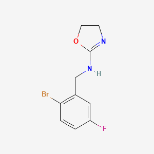 molecular formula C10H10BrFN2O B14233420 2-Oxazolamine, N-[(2-bromo-5-fluorophenyl)methyl]-4,5-dihydro- CAS No. 629628-16-6