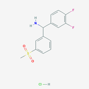 molecular formula C14H14ClF2NO2S B1423344 (3,4-Difluorophenyl)(3-methanesulfonylphenyl)methanamine hydrochloride CAS No. 1354958-77-2
