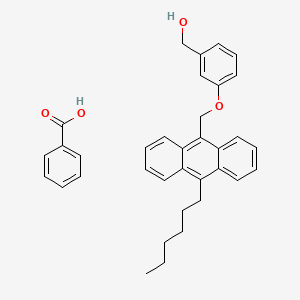 Benzoic acid;[3-[(10-hexylanthracen-9-yl)methoxy]phenyl]methanol