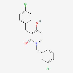 molecular formula C19H15Cl2NO2 B1423351 1-(3-chlorobenzyl)-3-(4-chlorobenzyl)-4-hydroxy-2(1H)-pyridinone CAS No. 477846-46-1