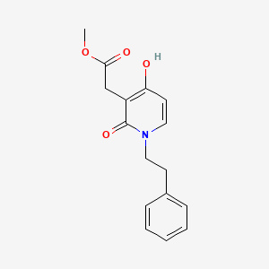 molecular formula C16H17NO4 B1423360 Methyl 2-(4-hydroxy-2-oxo-1-phenethyl-1,2-dihydro-3-pyridinyl)acetate CAS No. 477871-88-8