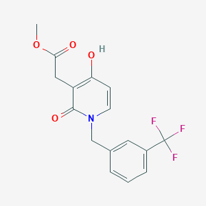 molecular formula C16H14F3NO4 B1423361 2-{4-羟基-2-氧代-1-[3-(三氟甲基)苄基]-1,2-二氢-3-吡啶基}乙酸甲酯 CAS No. 477864-37-2