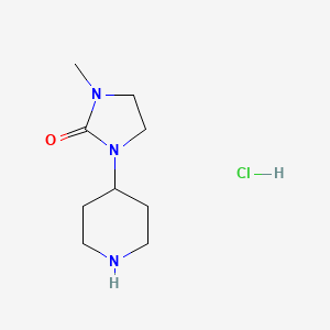 molecular formula C9H18ClN3O B1423368 1-甲基-3-(哌啶-4-基)咪唑烷-2-酮盐酸盐 CAS No. 1354951-06-6