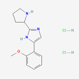 molecular formula C14H19Cl2N3O B1423376 4-(2-methoxyphenyl)-2-(pyrrolidin-2-yl)-1H-imidazole dihydrochloride CAS No. 1354951-81-7