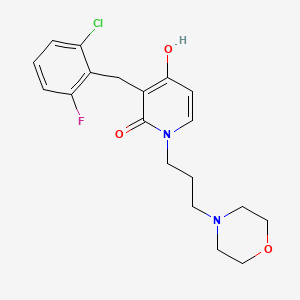 molecular formula C19H22ClFN2O3 B1423379 3-(2-chloro-6-fluorobenzyl)-4-hydroxy-1-(3-morpholinopropyl)-2(1H)-pyridinone CAS No. 477860-52-9
