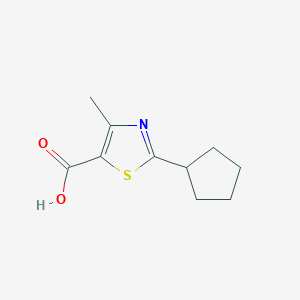 molecular formula C10H13NO2S B1423382 2-Cyclopentyl-4-methyl-1,3-thiazole-5-carboxylic acid CAS No. 472805-45-1