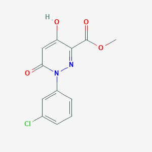 molecular formula C12H9ClN2O4 B1423383 Methyl 1-(3-chlorophenyl)-4-hydroxy-6-oxo-1,6-dihydro-3-pyridazinecarboxylate CAS No. 339029-80-0