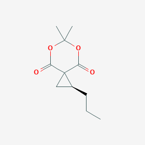 molecular formula C11H16O4 B14233850 (1S)-6,6-Dimethyl-1-propyl-5,7-dioxaspiro[2.5]octane-4,8-dione CAS No. 575456-69-8