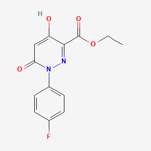 molecular formula C13H11FN2O4 B1423386 Ethyl 1-(4-fluorophenyl)-4-hydroxy-6-oxo-1,6-dihydropyridazine-3-carboxylate CAS No. 339031-84-4