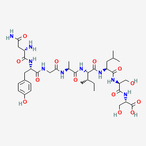 molecular formula C36H57N9O13 B14233928 L-Asparaginyl-L-tyrosylglycyl-L-alanyl-L-isoleucyl-L-leucyl-L-seryl-L-serine CAS No. 574750-59-7