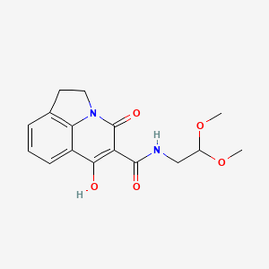 molecular formula C16H18N2O5 B1423396 N-(2,2-二甲氧基乙基)-6-羟基-4-氧代-1,2-二氢-4H-吡咯并[3,2,1-ij]喹啉-5-甲酰胺 CAS No. 477859-90-8