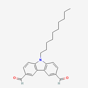 molecular formula C24H29NO2 B14234061 9-Decyl-9H-carbazole-3,6-dicarbaldehyde CAS No. 622837-05-2