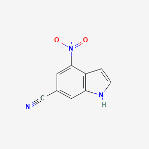 molecular formula C9H5N3O2 B1423411 4-nitro-1H-indole-6-carbonitrile CAS No. 1082041-51-7