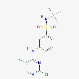 molecular formula C15H19ClN4O2S B1423414 N-(tert-Butyl)-3-((2-chloro-5-methylpyrimidin-4-yl)amino)benzenesulfonamide CAS No. 936092-53-4