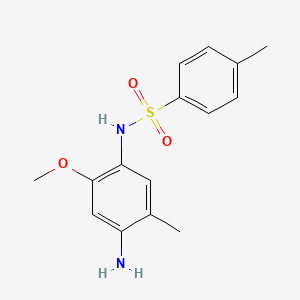 molecular formula C15H18N2O3S B1423415 N-(4-Amino-2-methoxy-5-methylphenyl)-4-methylbenzenesulfonamide CAS No. 91-70-3