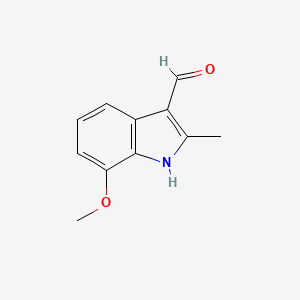 molecular formula C11H11NO2 B1423416 7-Methoxy-2-methyl-1H-indole-3-carbaldehyde CAS No. 933711-43-4