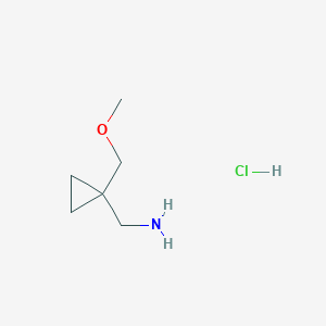 molecular formula C6H14ClNO B1423418 {[1-(Methoxymethyl)cyclopropyl]methyl}amine hydrochloride CAS No. 1262774-16-2