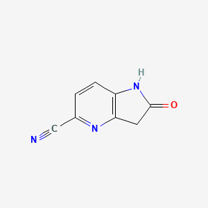 molecular formula C8H5N3O B1423421 2-Oxo-2,3-dihydro-1H-pyrrolo[3,2-b]pyridine-5-carbonitrile CAS No. 1167056-59-8