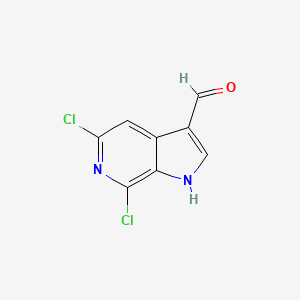 molecular formula C8H4Cl2N2O B1423424 5,7-dichloro-1H-pyrrolo[2,3-c]pyridine-3-carbaldehyde CAS No. 1167056-60-1