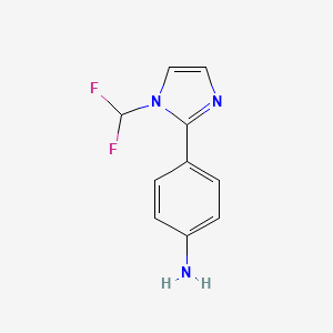 molecular formula C10H9F2N3 B1423432 4-[1-(difluoromethyl)-1H-imidazol-2-yl]aniline CAS No. 1315369-01-7