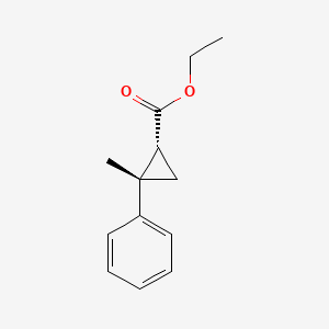 Cyclopropanecarboxylic acid, 2-methyl-2-phenyl-, ethyl ester, (1R,2S)-