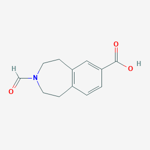 molecular formula C12H13NO3 B14234380 3-Formyl-2,3,4,5-tetrahydro-1H-benzo[D]azepine-7-carboxylic acid 